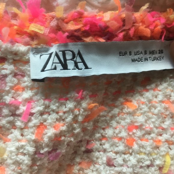 ZARA Hot Pink Tweed Cropped Cardigan Blazer - Picture 13 of 13